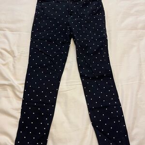 Old Navy Navy Blue Pixie Pants with White Polka Dots